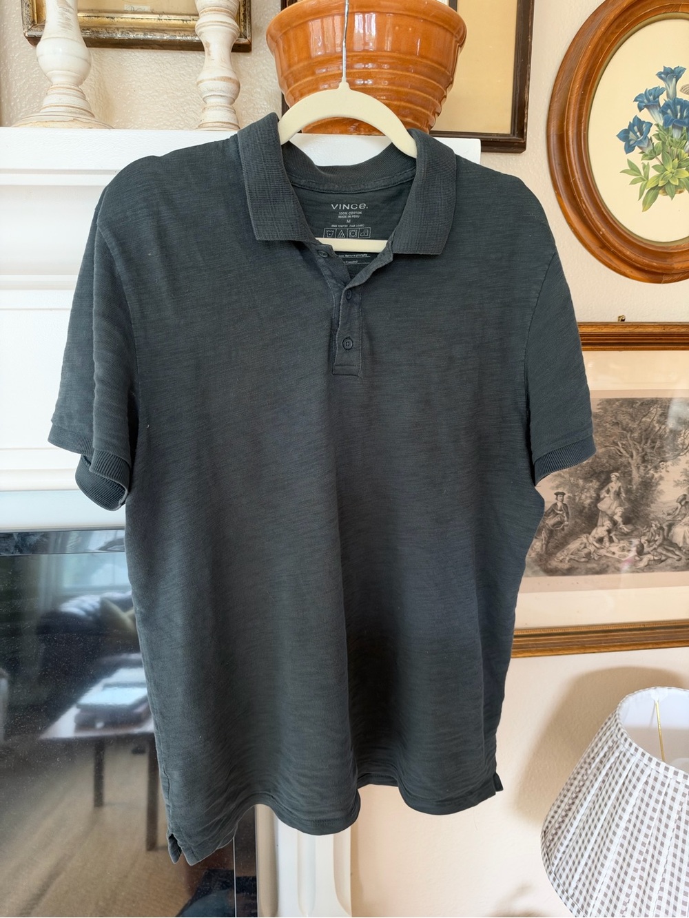 Vince Men's Dark Charcoal Polo Shirt